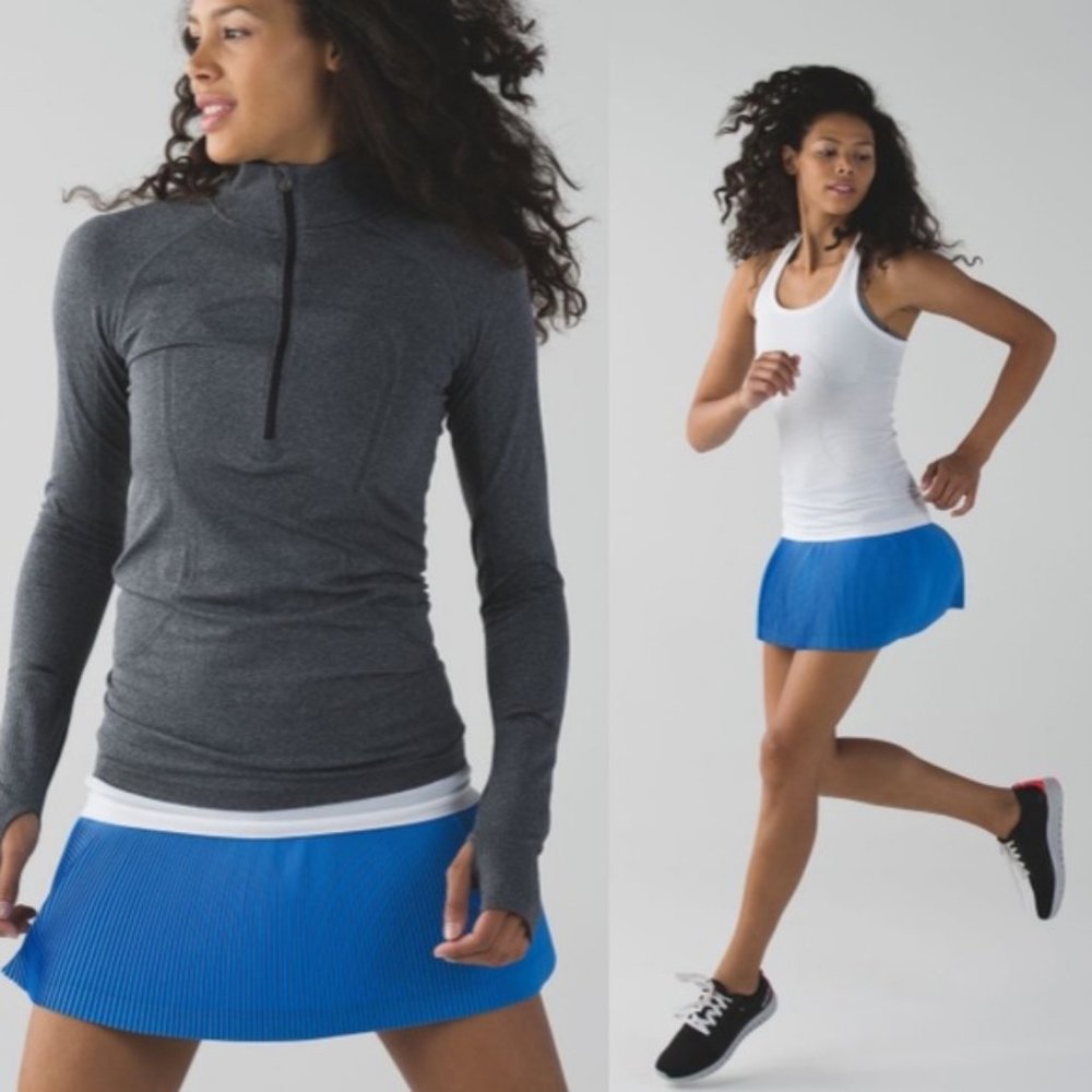 LULULEMON  rare  pleat to Street  tennis skort SKIRT 4 Pipe dream blue mini